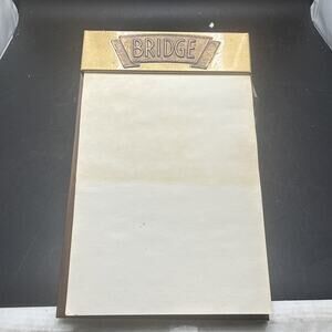 Vintage Park Sherman Bridge Score Pad Holder -Mid Century Brown & Gold Art Deco